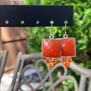 Orange crystals earrings